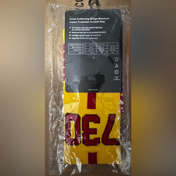 AssPizza 730 Carl’s Jr./Hardee’s Unisex OS Athletic Socks (Yellow/Red) - Picture 2 of 3